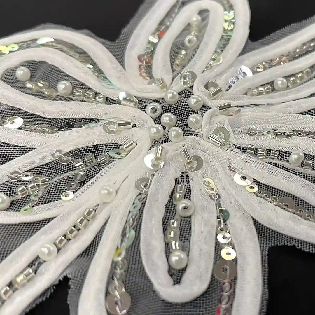 Artisanal Pearl-Encrusted Long-Stem Blossom