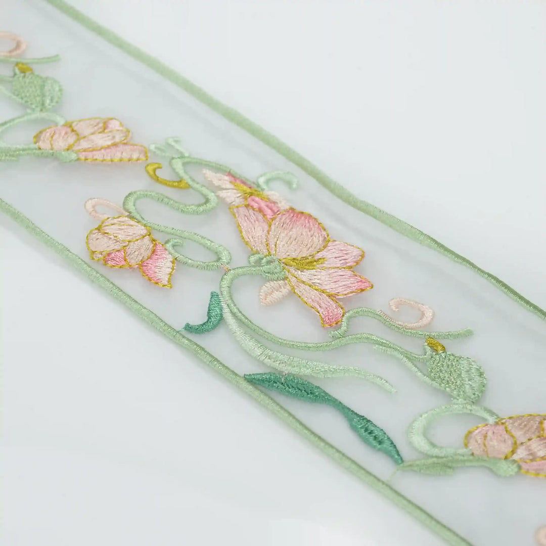 Pastel Flower Multicolor Organza Parsi Gara Lace