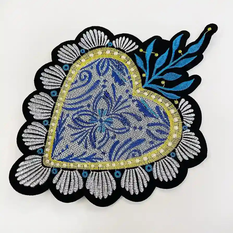 Artisanal Mexican Sagrado Corazón Appliqué Sew Patch