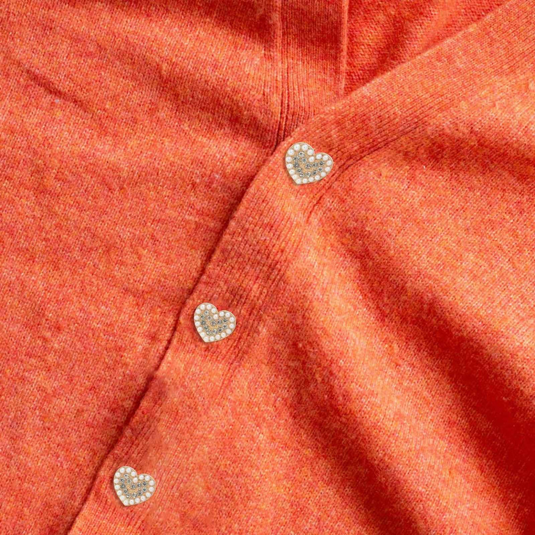 Heart Shape Pearl Rhinestone Metal Buttons | 20mm(32L)