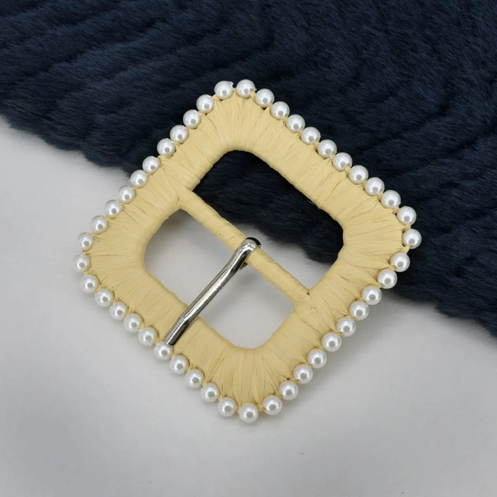 Raffia Pearl Ring Buckle