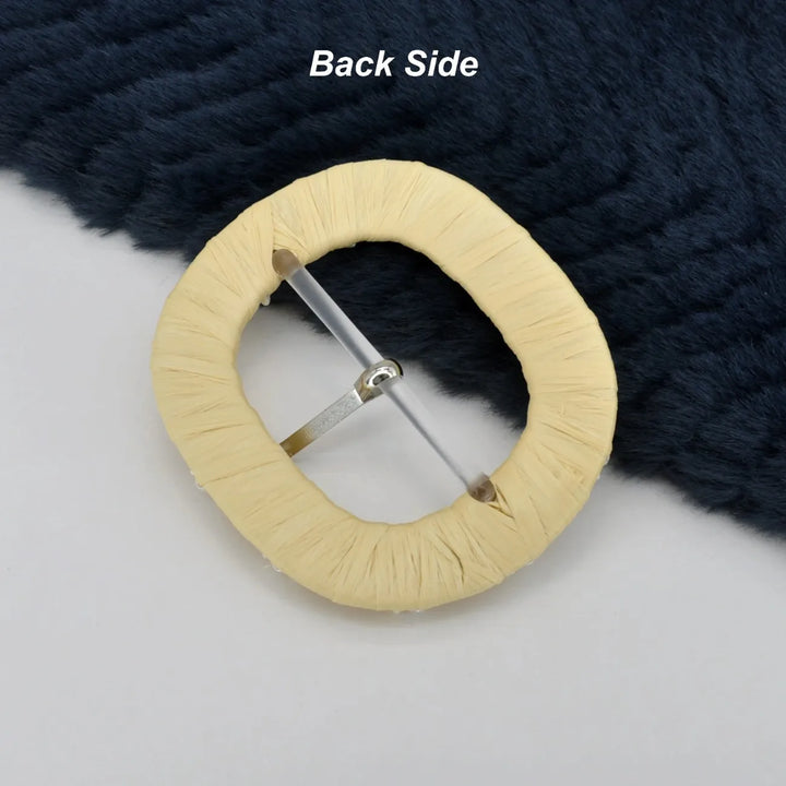 Starfish & Pearl Shell Embellished Raffia Buckle