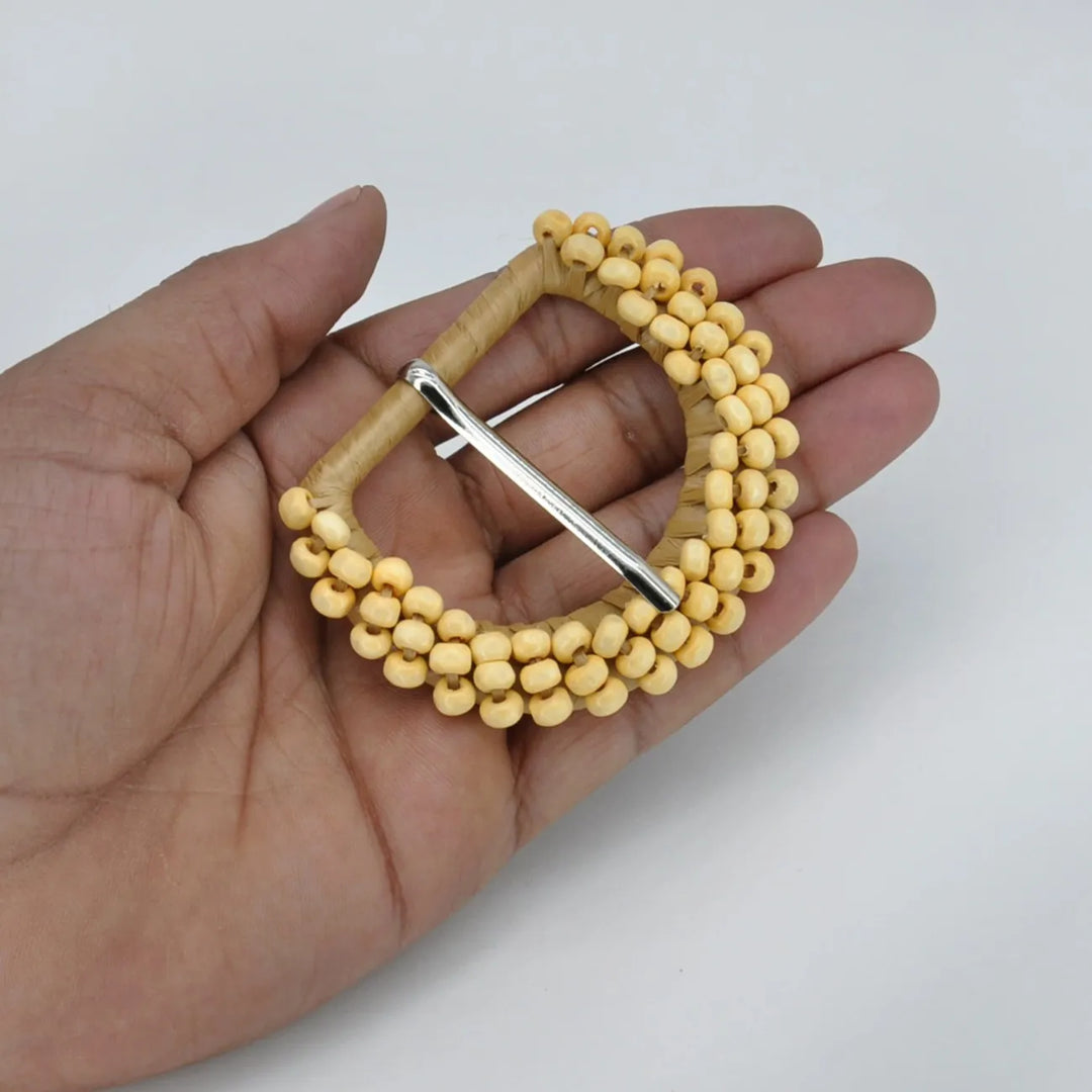 Handmade Beaded Raffia Buckle