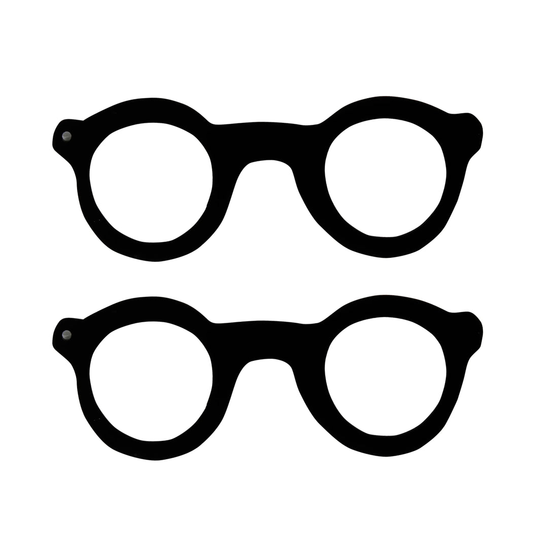 Round Glasses Frame Brooch Pin