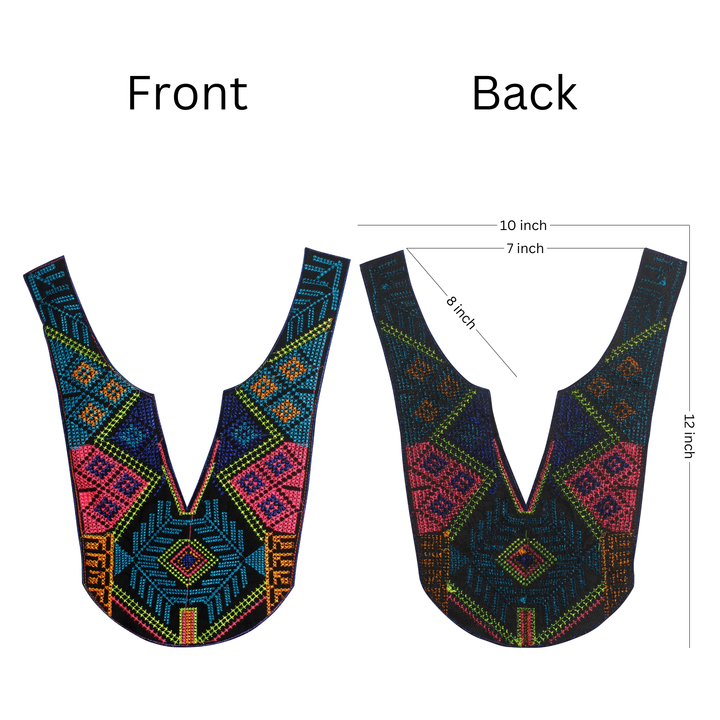 Opposing Hues Multicolor Neckline Yoke