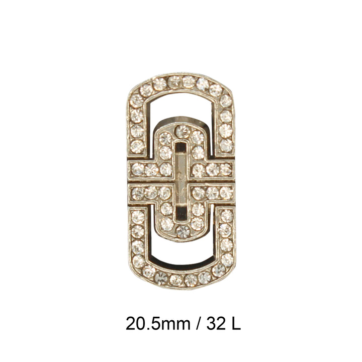 Glittering Diamond Rectangular Metal Button