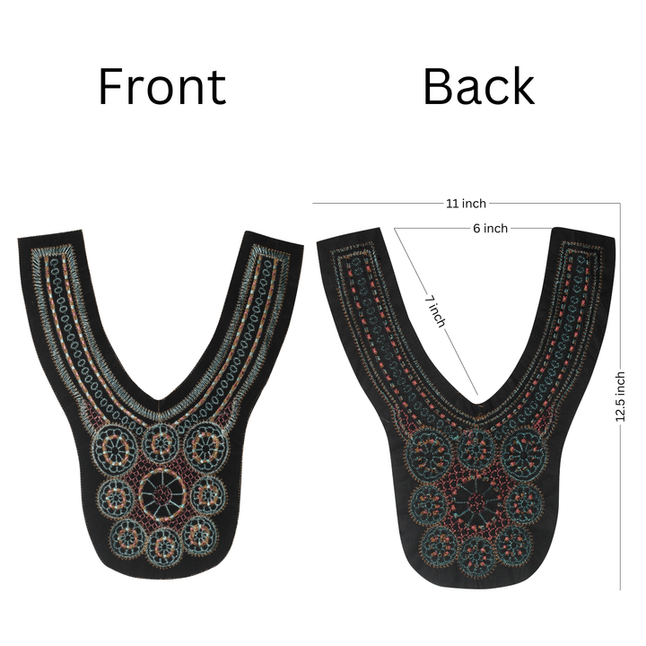 V Shape Floral Neckline Yoke