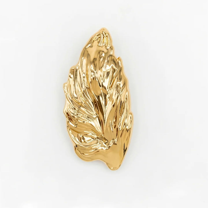 Textured Gold Leaf Adjustable Metal Buckle