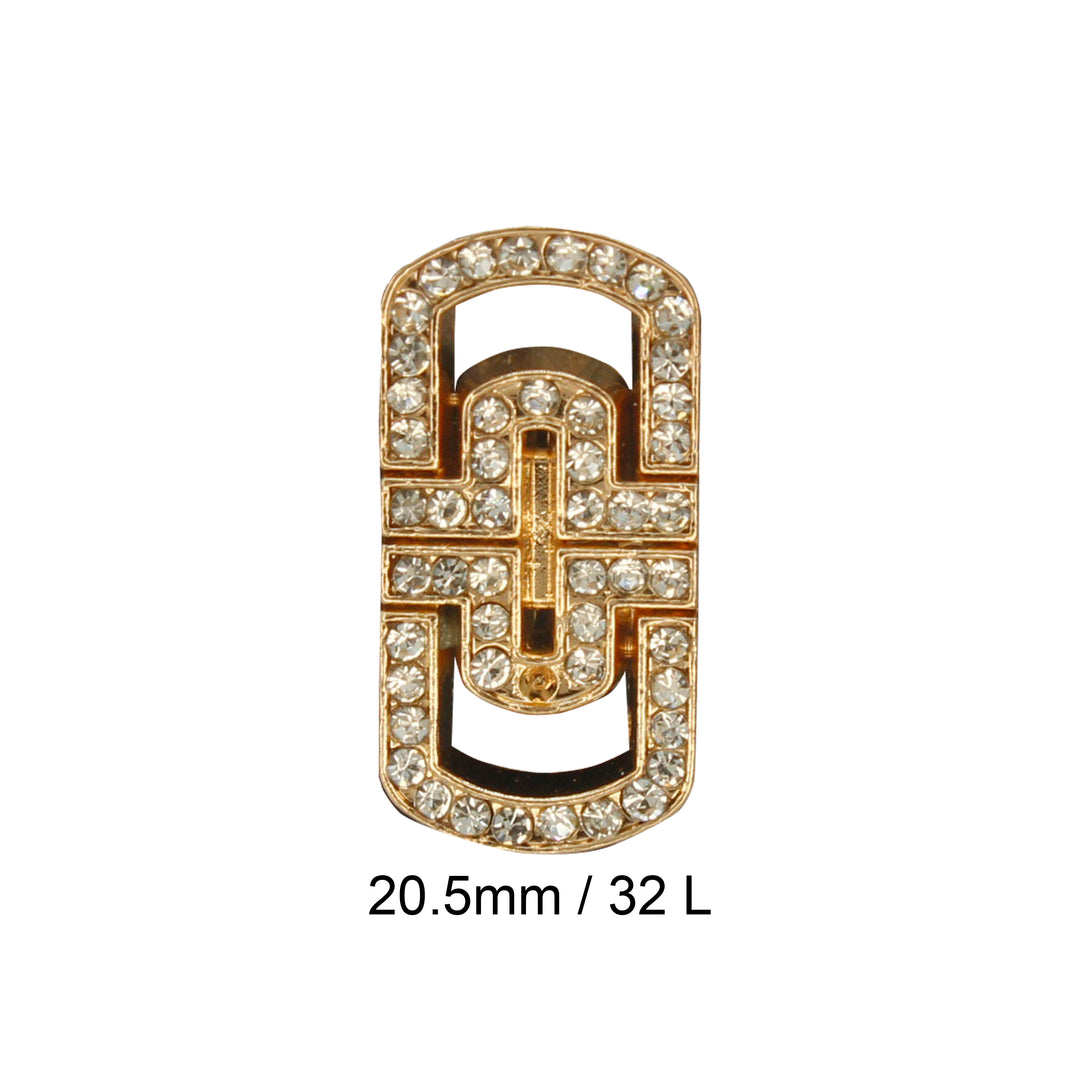 Glittering Diamond Rectangular Metal Button