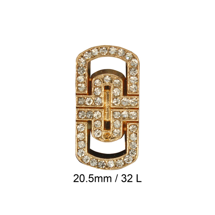 Glittering Diamond Rectangular Metal Button