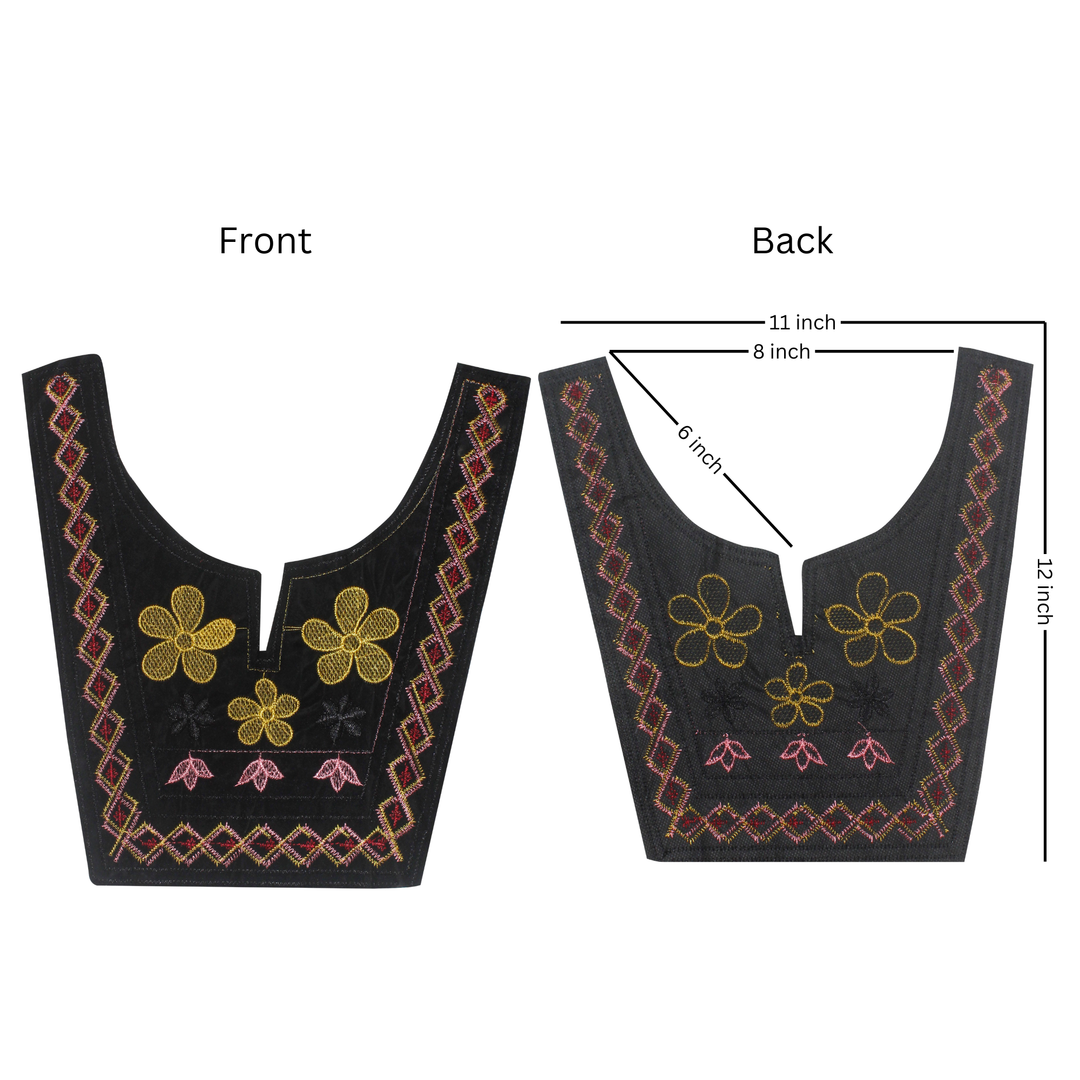 Floral Style Ethnic Neckline