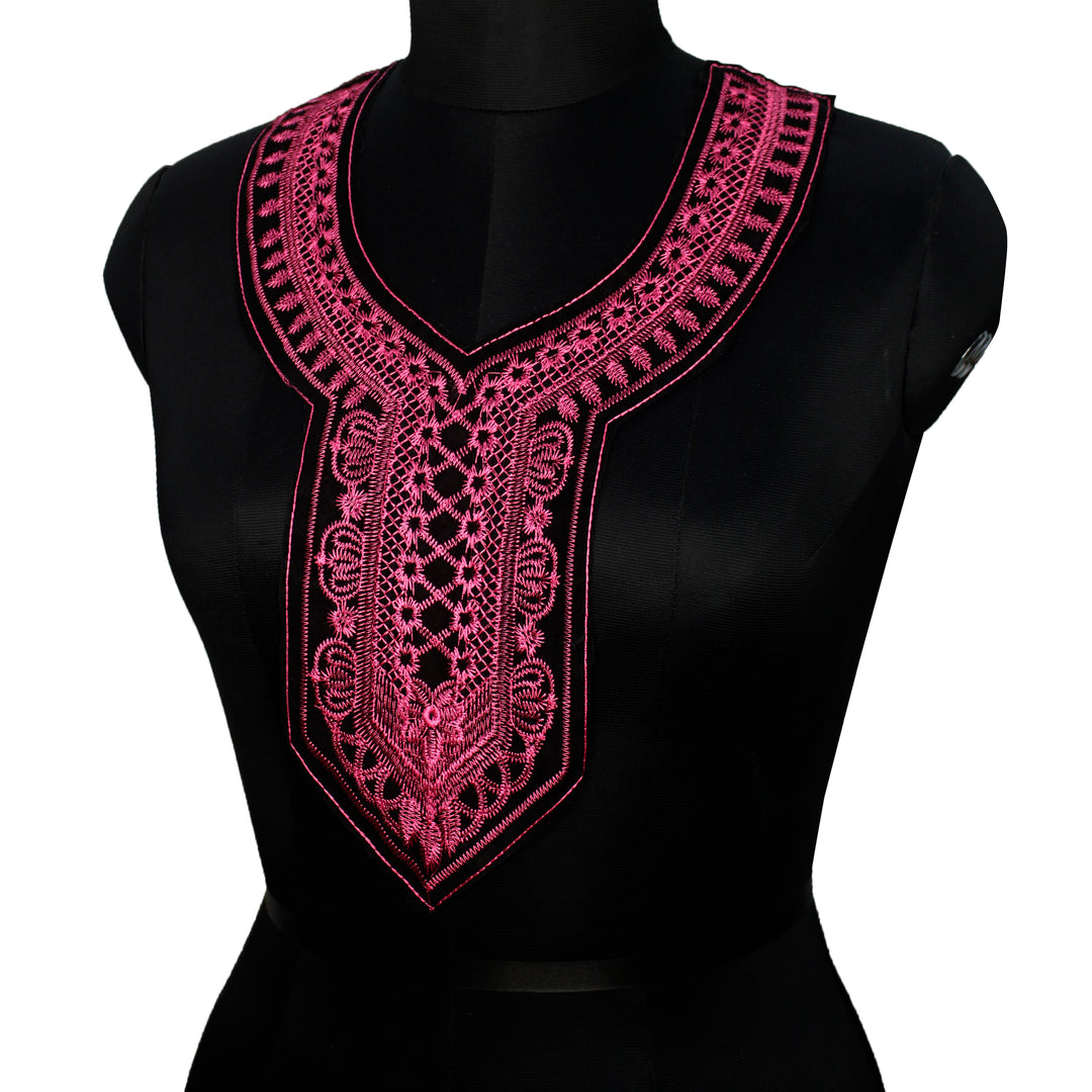 Pink and Black Contrast Neckline