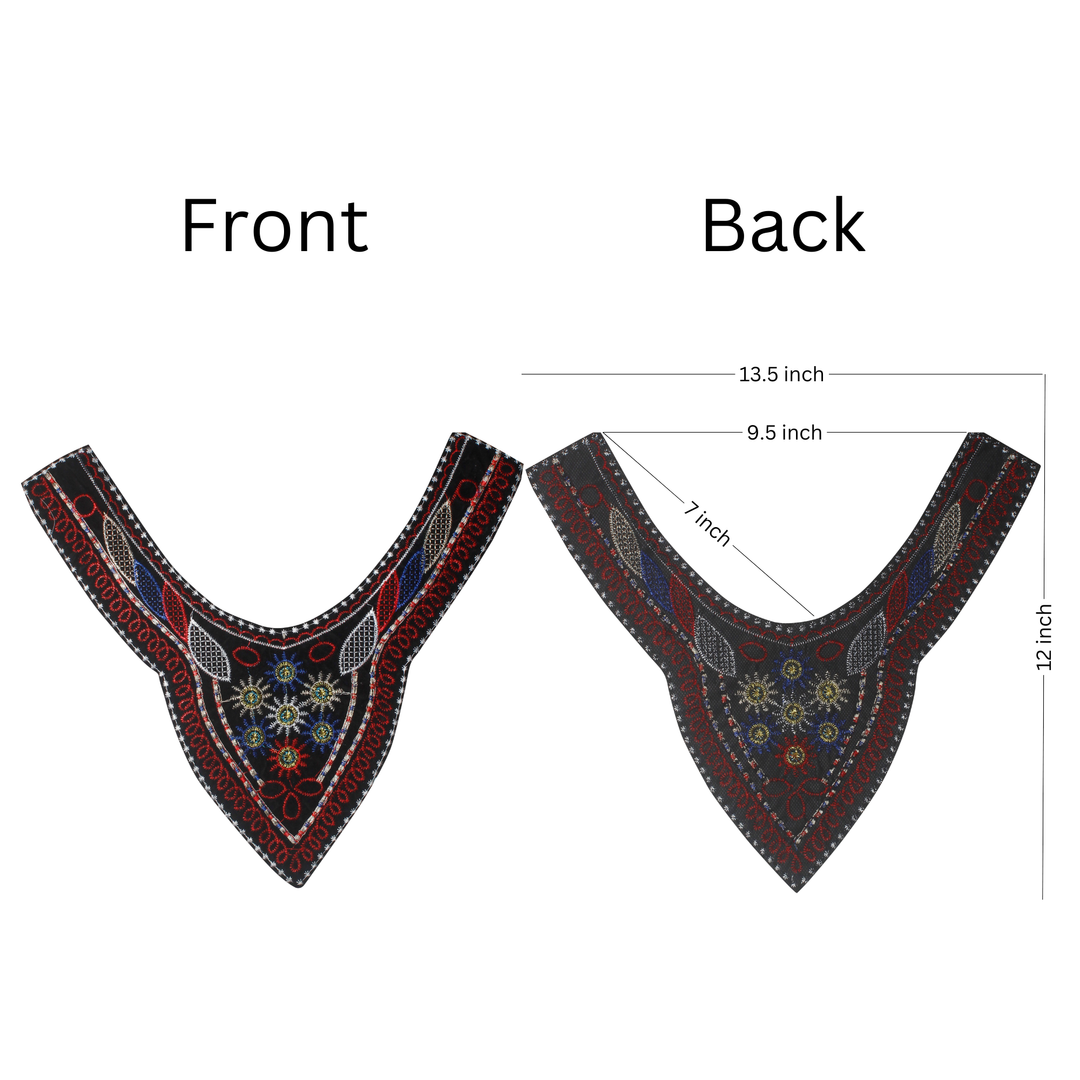 Round Shape Embroidery Yoke Neckline