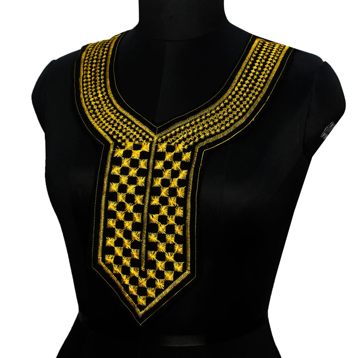 Black and Golden Yoke design Neckline