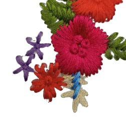 Multi color Flower Embroidered Sew Patch (Set of 2)