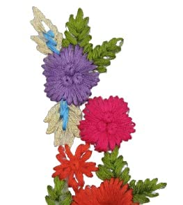 Multi color Flower Embroidered Sew Patch (Set of 2)