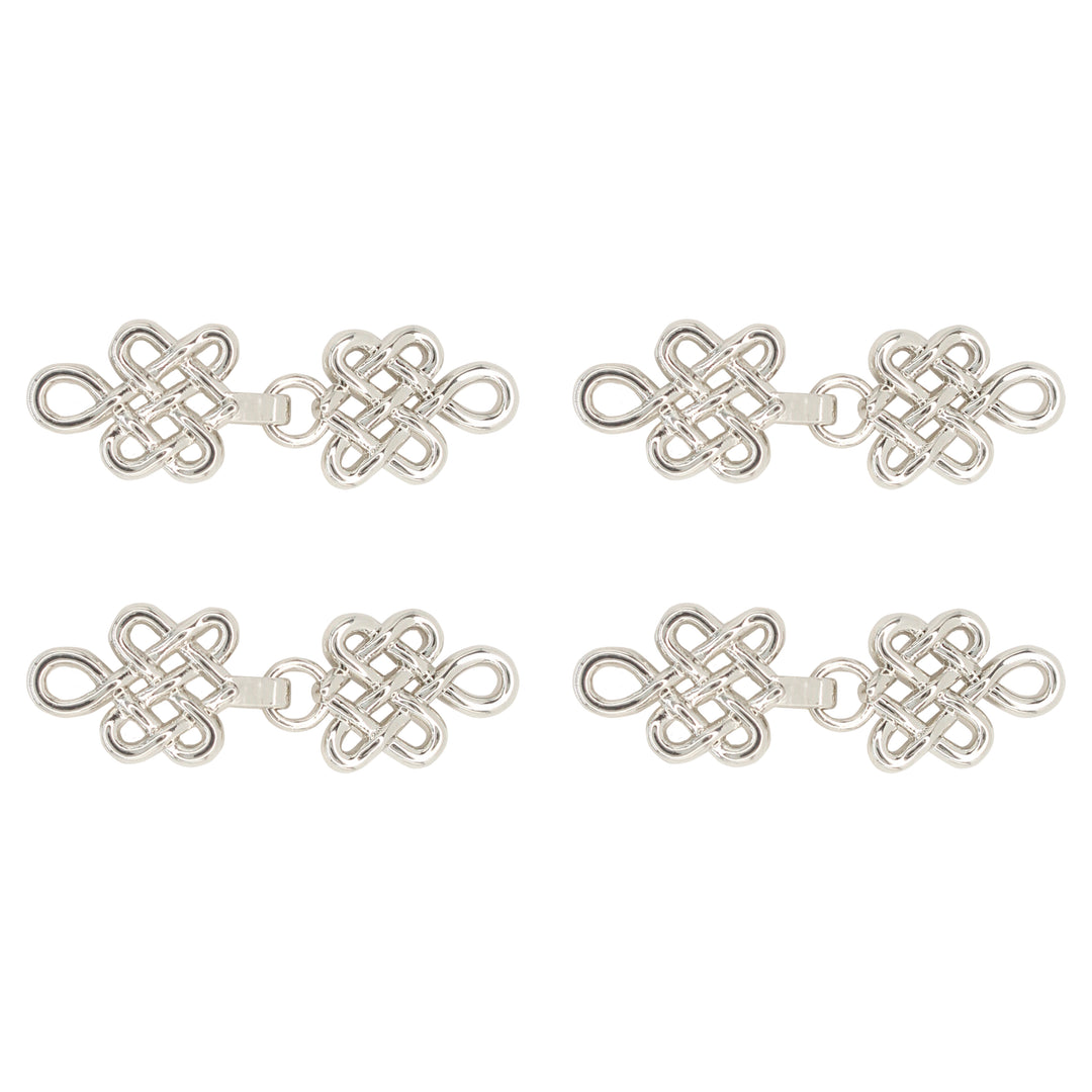 Silver Serenity Spiral Frog Closure Metal Buttons