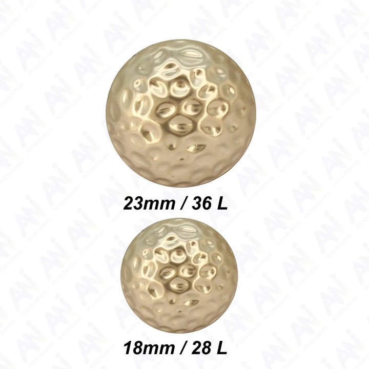 Hammered Design Metal Button |  18mm(28L) & 23mm(36L)