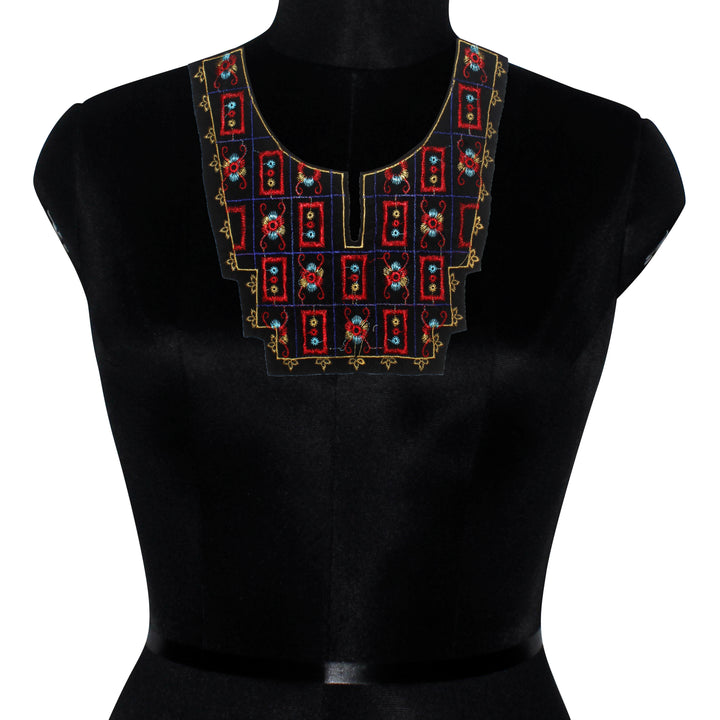 Pixelated Pattern Ethnic Neckline