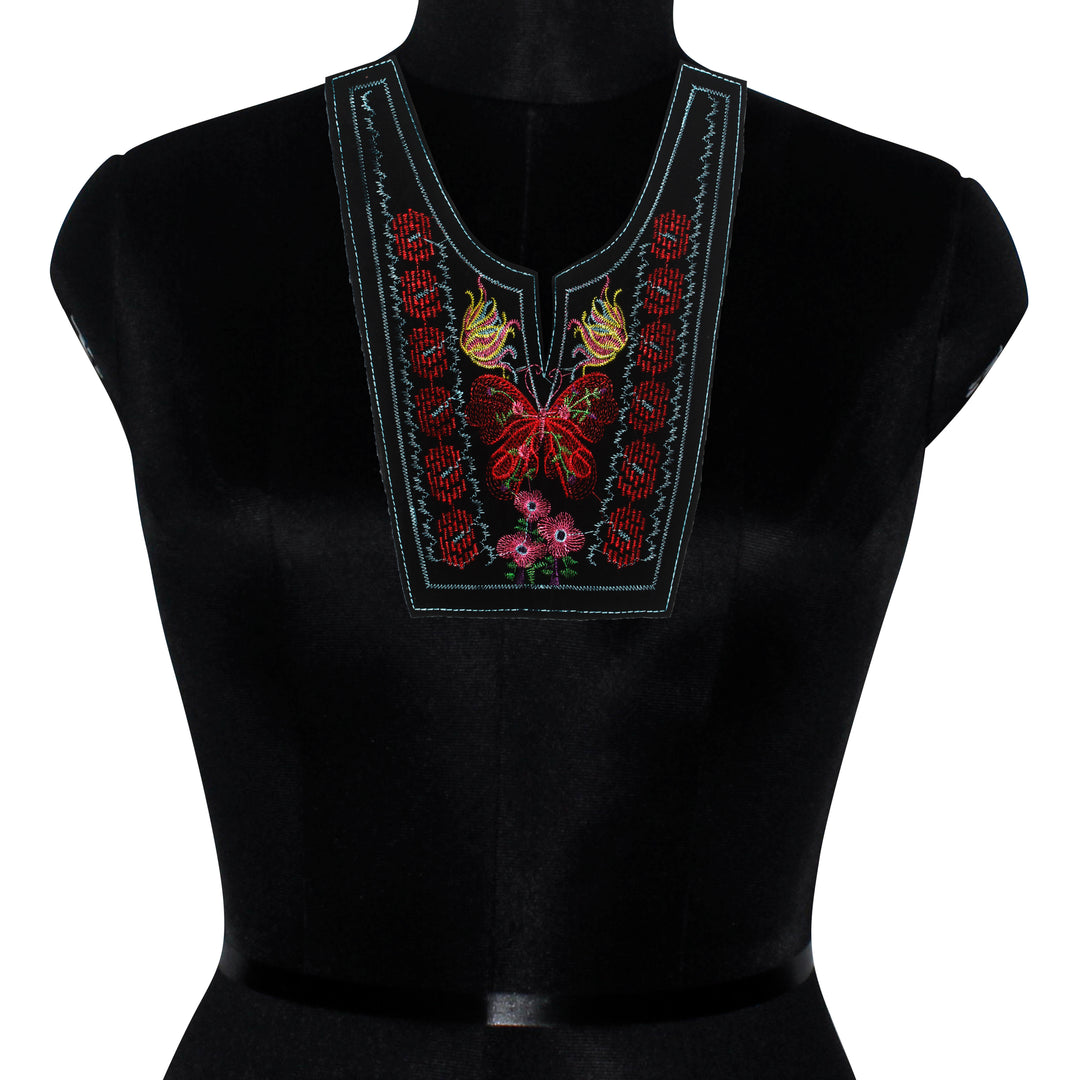 U Shape Butterfly Floral Ethnic Neckline