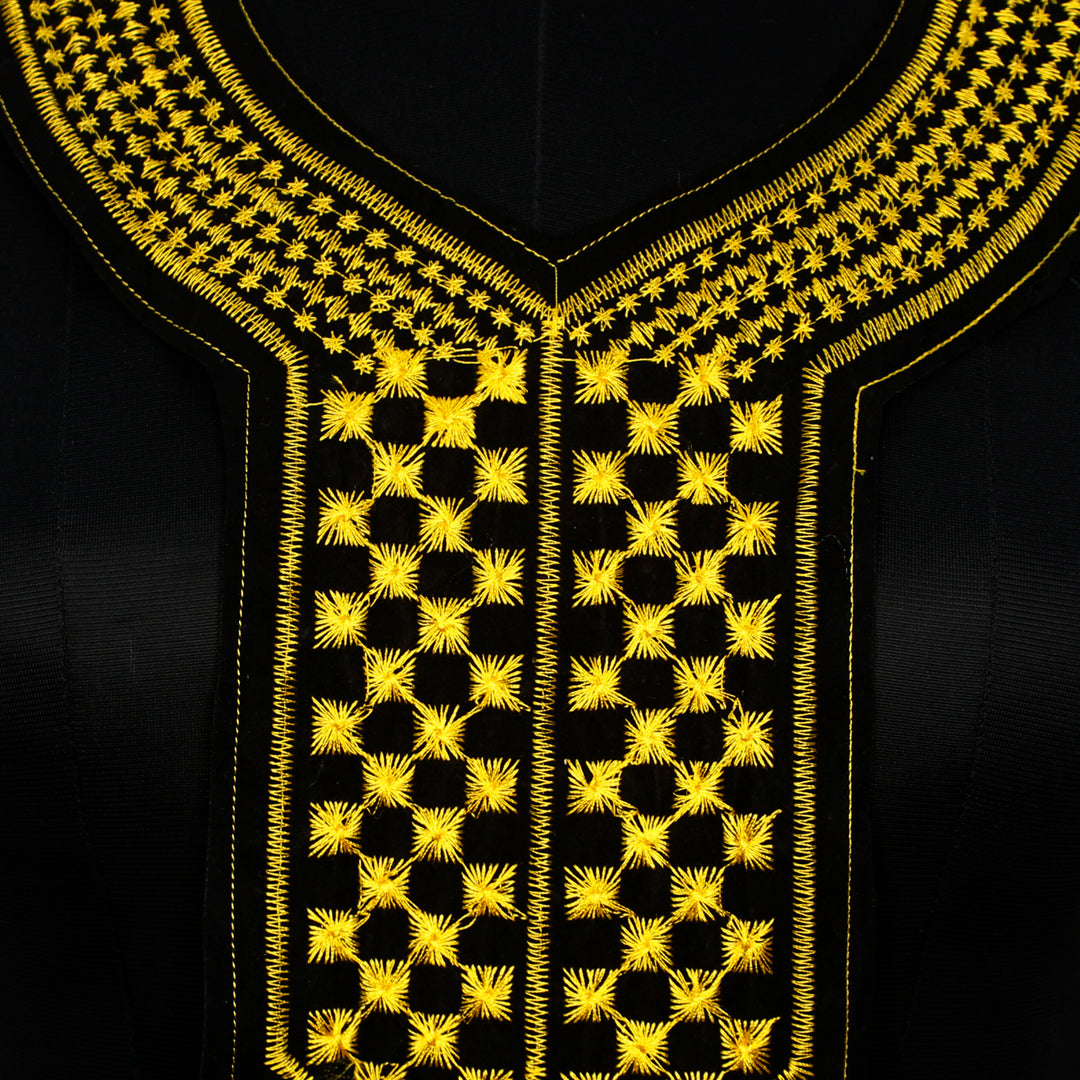 Black and Golden Yoke design Neckline