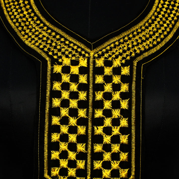 Black and Golden Yoke design Neckline