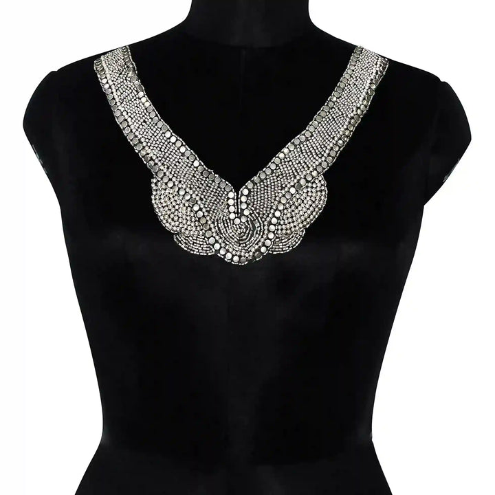 Beaded V-Neckline Applique