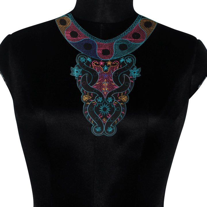 Artistic Paisley Floral Fusion Neck Yoke