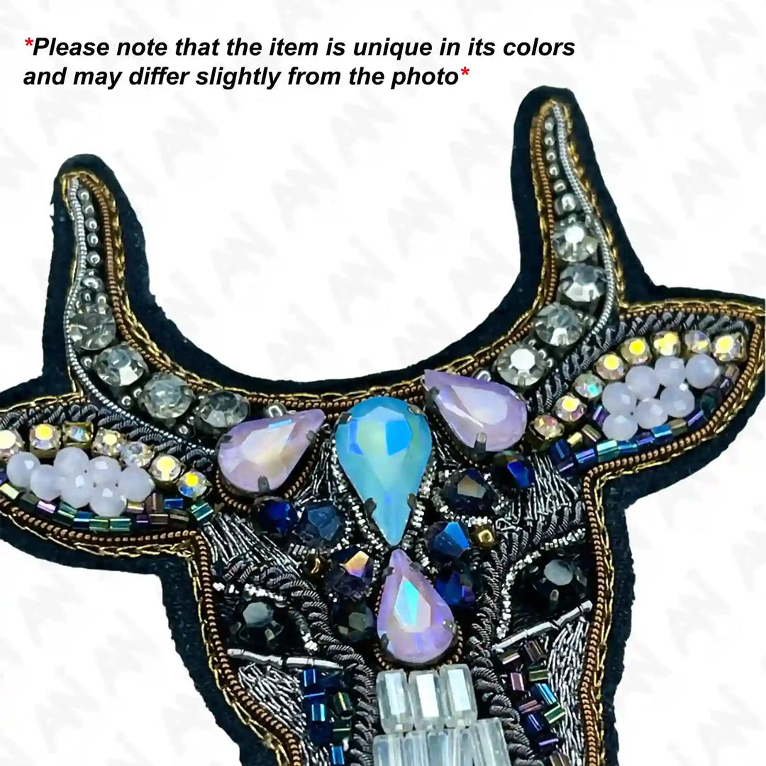 Beaded Bull Head Patch