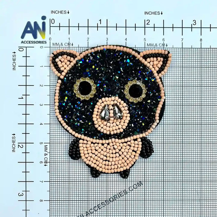 Beaded Pig Face Patch