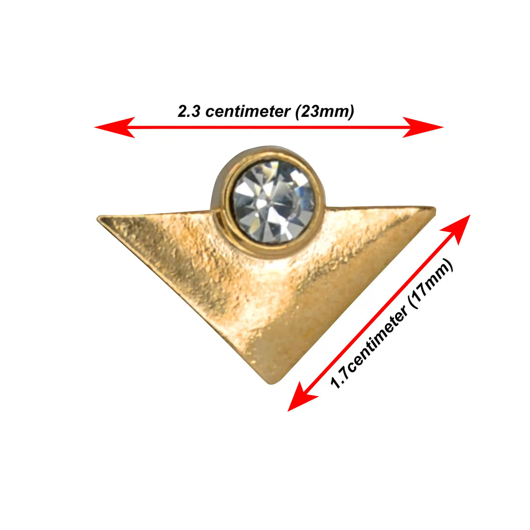 Gold Triangular Collar Tips with Crystals