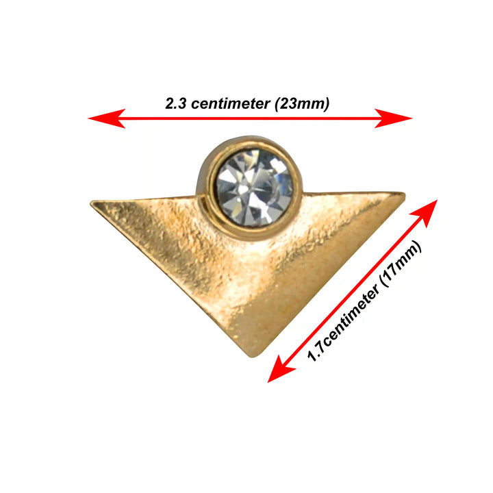Gold Triangular Collar Tips with Crystals