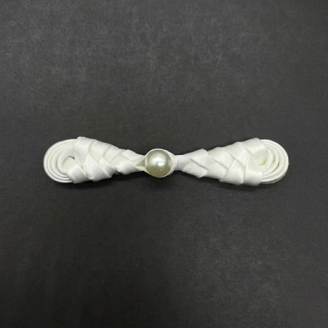 Braided Lattice Pearl Frog Closure Button