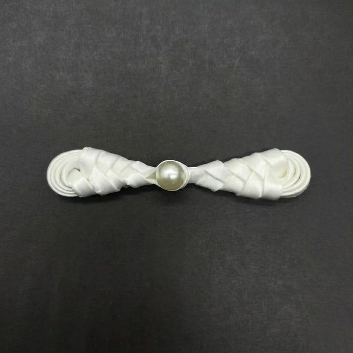 Braided Lattice Pearl Frog Closure Button