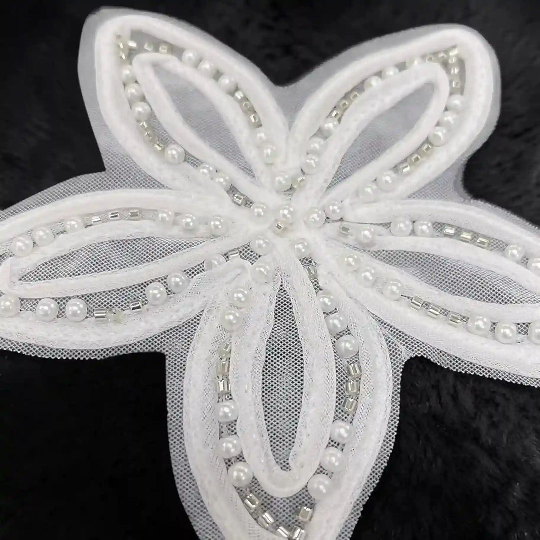 Double Daisy Beaded Organza Stem