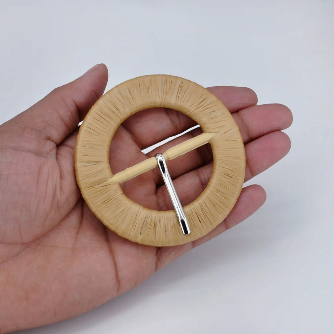 Woven Chain Raffia Buckle