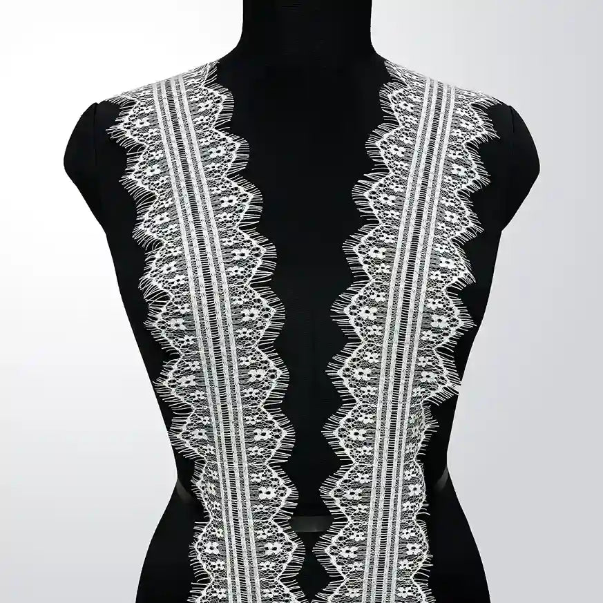 Ethereal Floral Chantilly Lace Bodice Appliqué