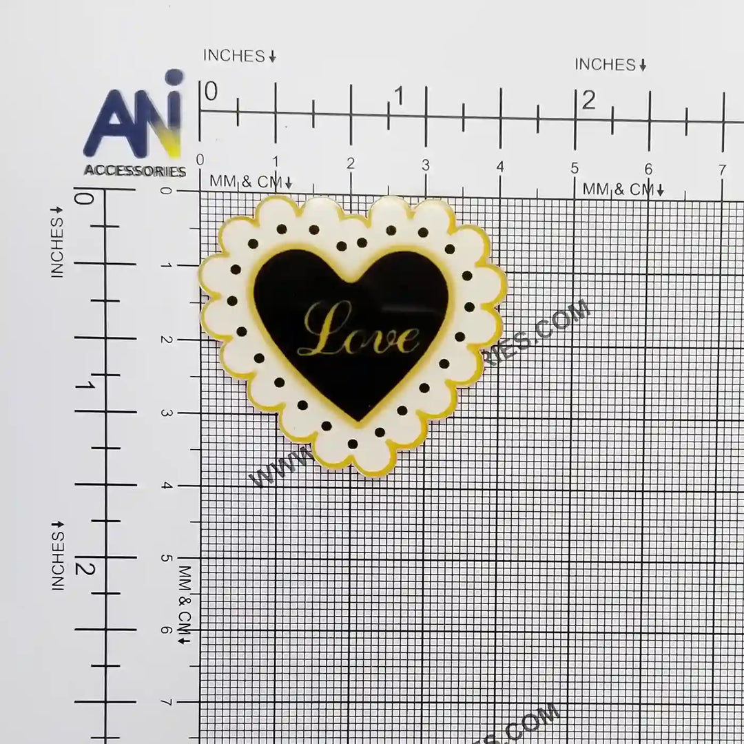 Polka Dot Heart Brooch Pin