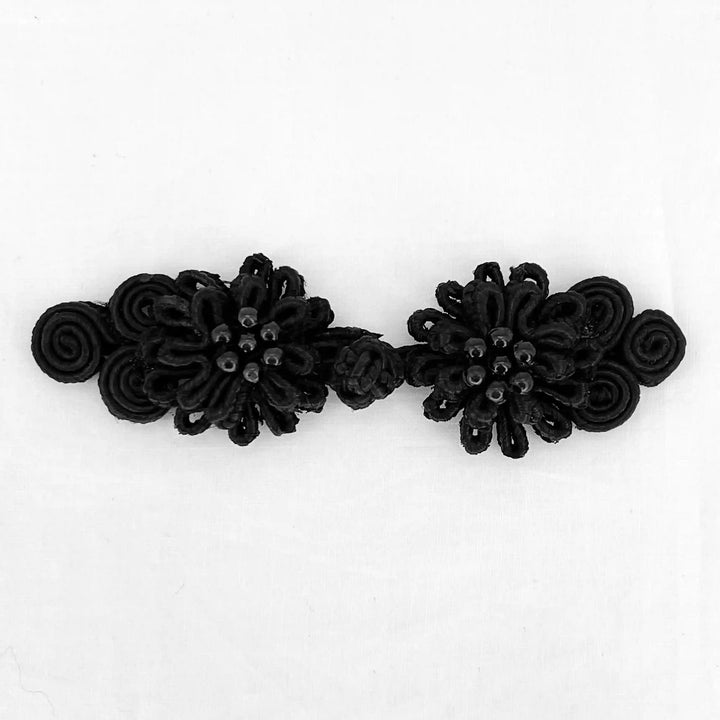 Bow Design Floral Chinese Knot Button