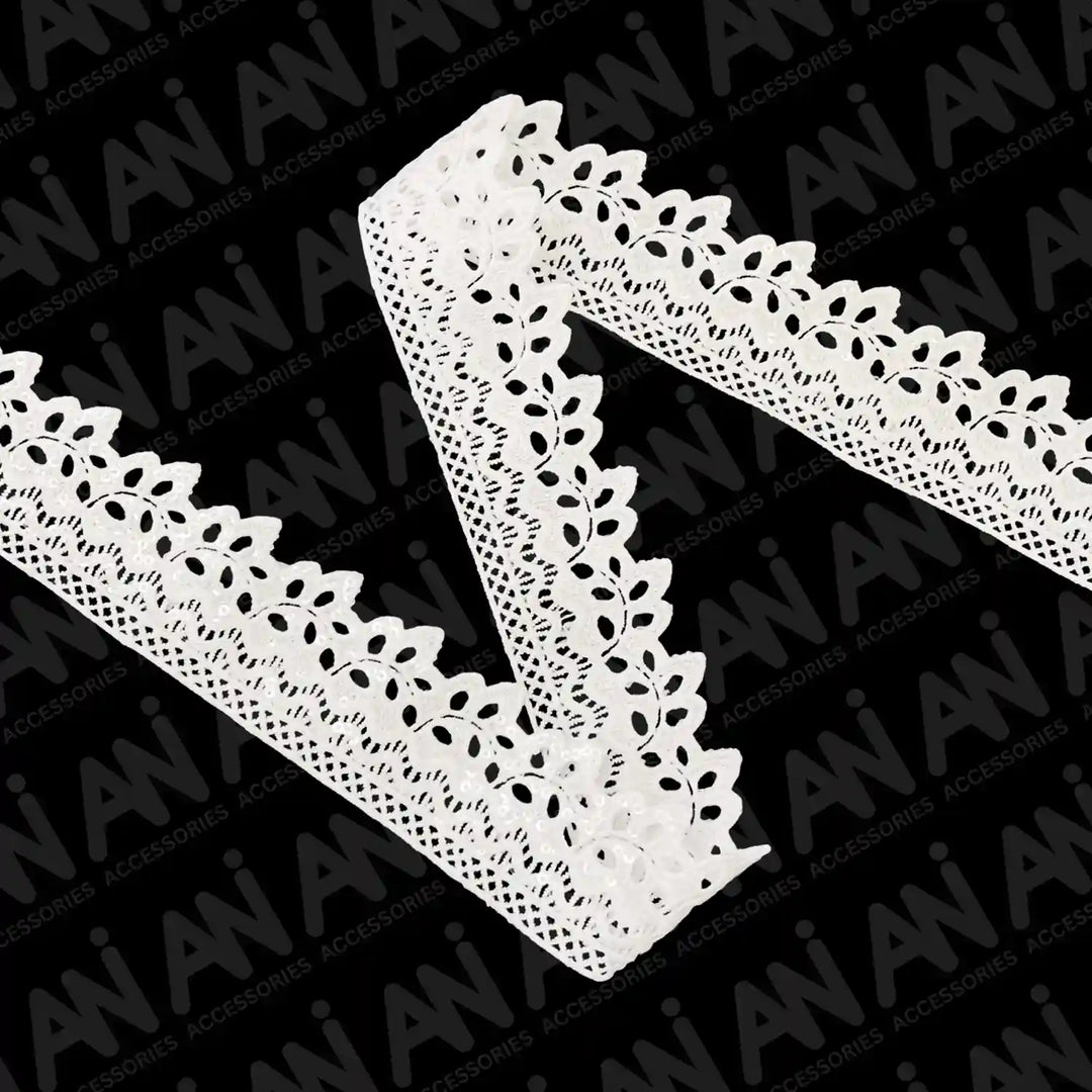 Chris Cross Leaves Style Sequins Lace | 2 Meter