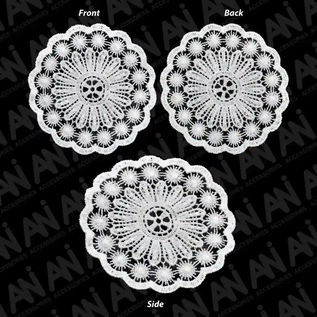 Elegant Floral Spun Poly Sew Patch