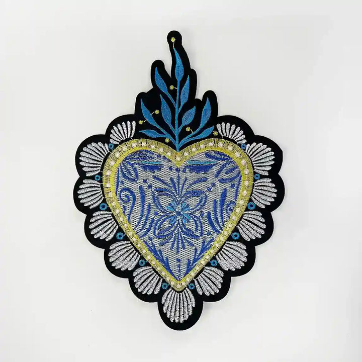 Artisanal Mexican Sagrado Corazón Appliqué Sew Patch