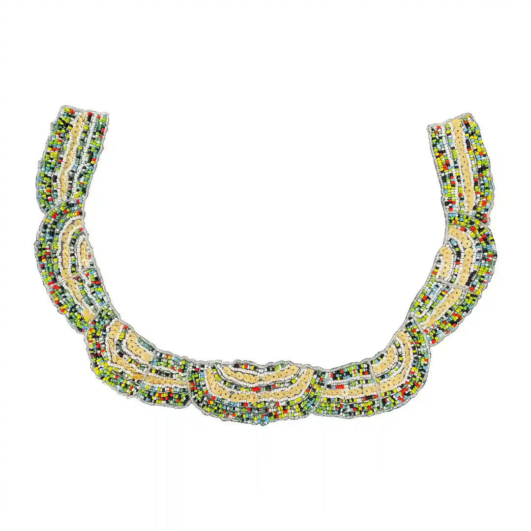 Multi-Colored Beaded Scoop Neckline Patch