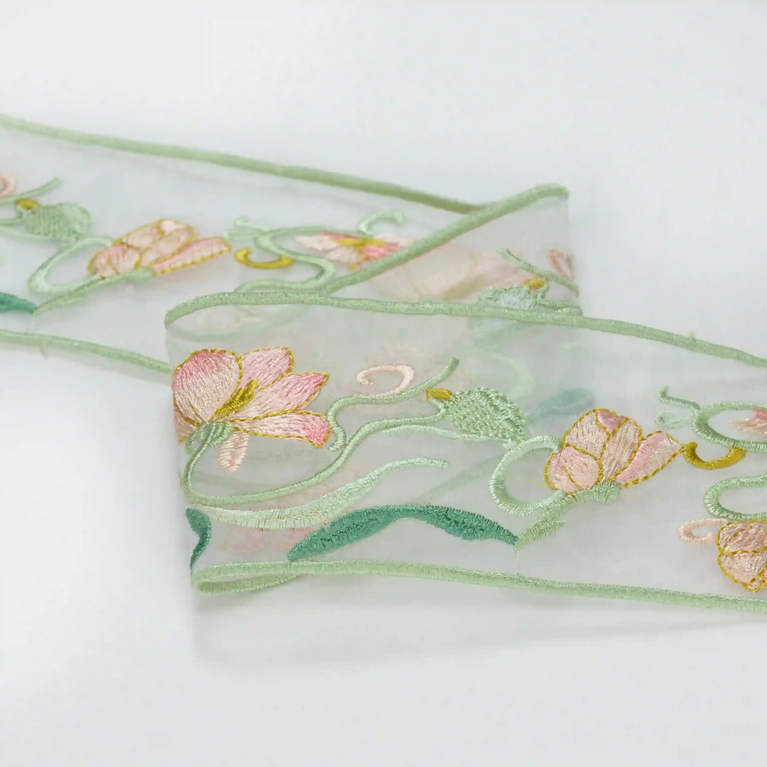Pastel Flower Multicolor Organza Parsi Gara Lace