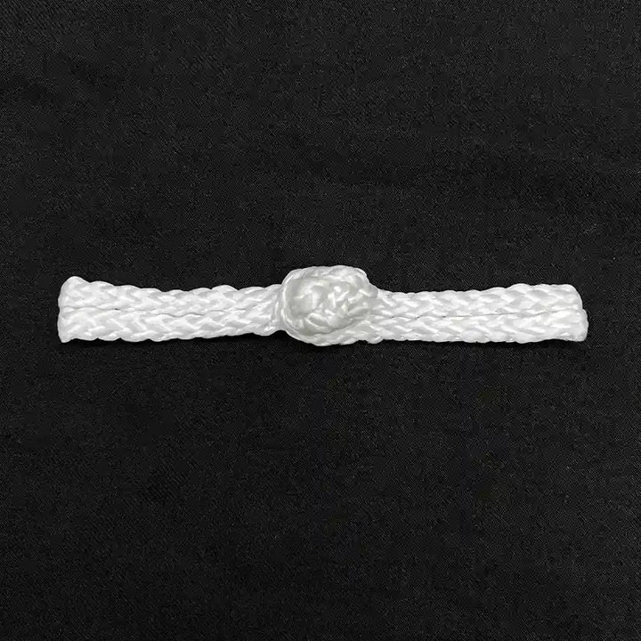White Braided Pankou Fastener Frog Closure Buttons
