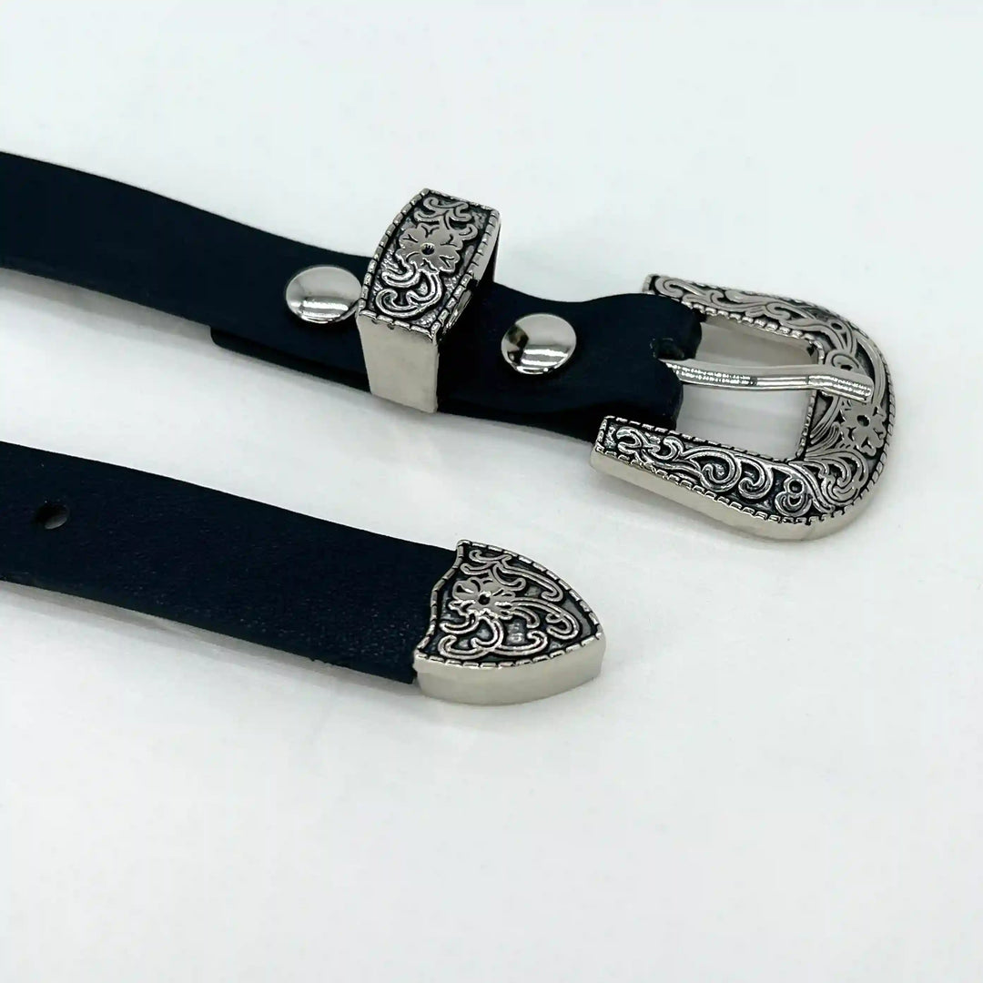 Floral Western-style buckle set