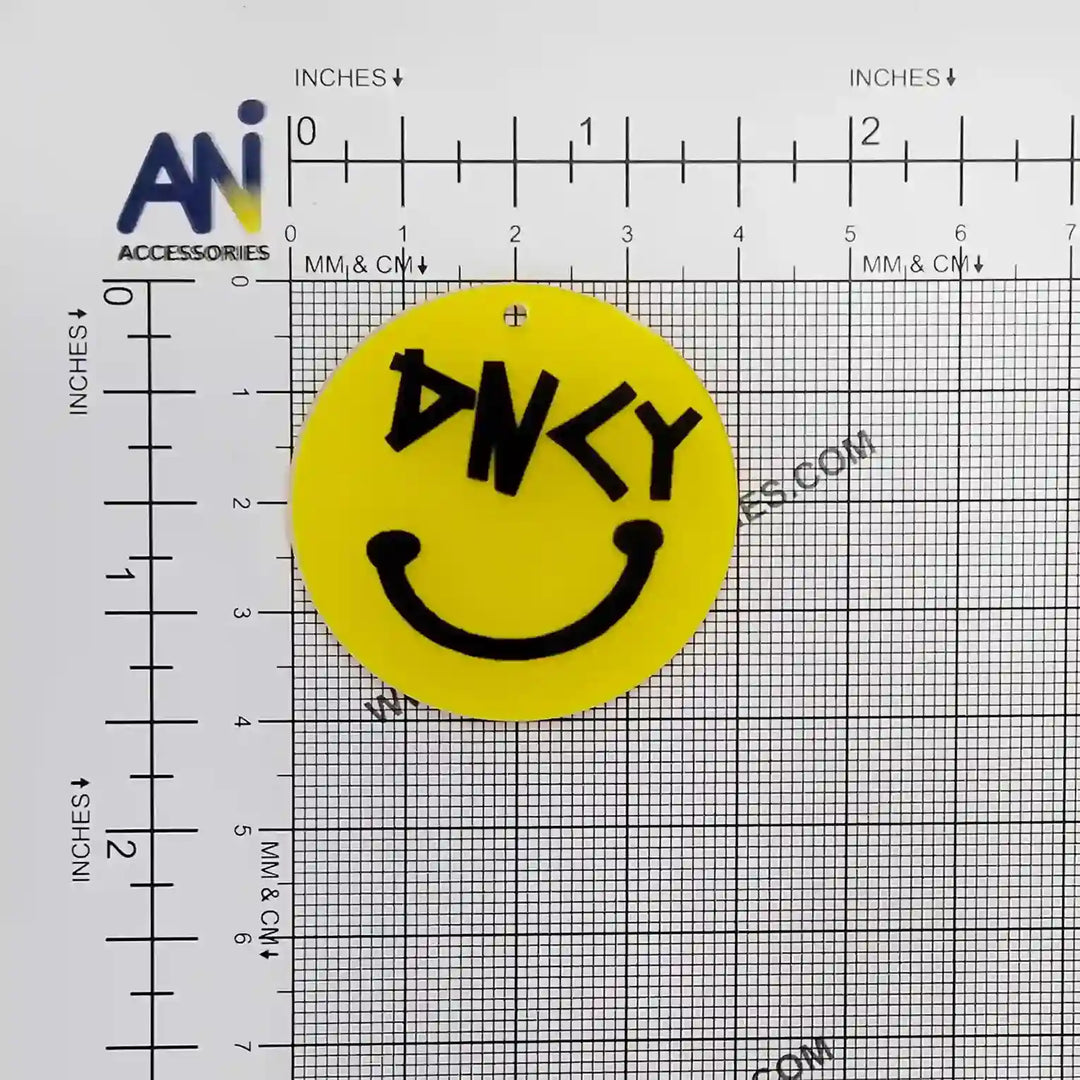 Yellow Onky Face Acrylic Emoji Brooch Pin