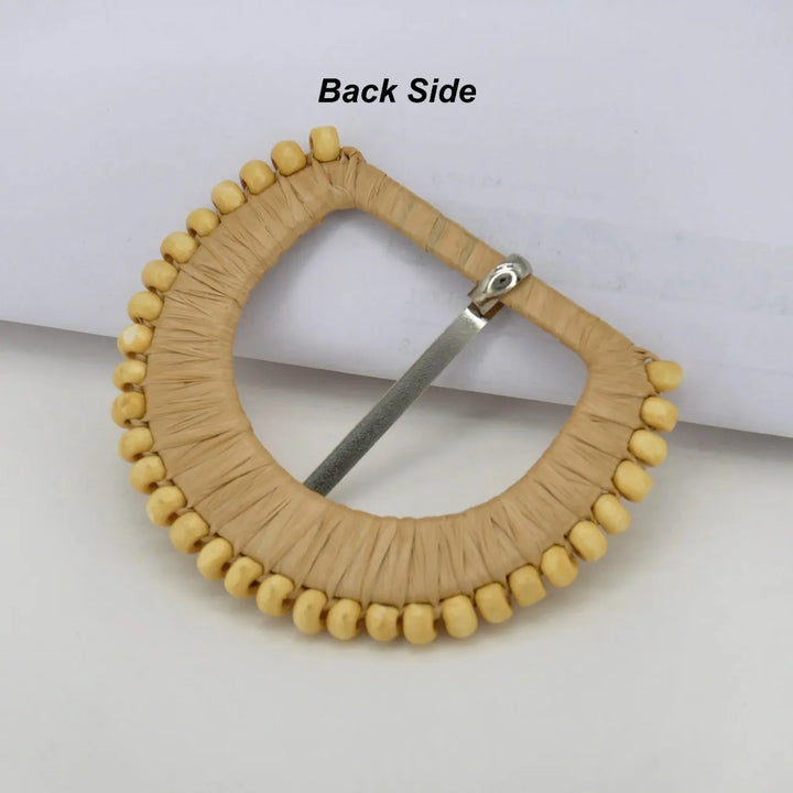 D-Shaped Designer Raffia Buckle | 2.7 inches & 2.9 inches
