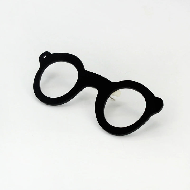 Round Glasses Frame Brooch Pin