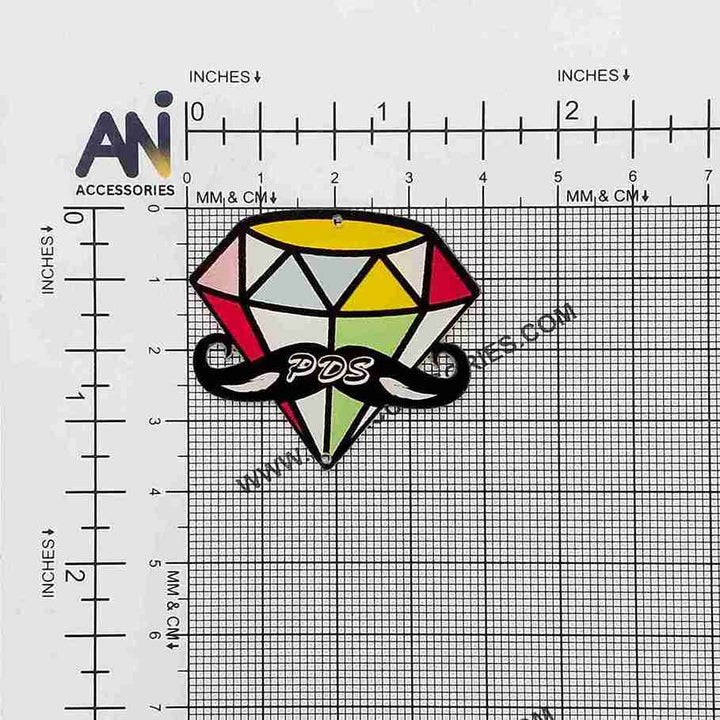 Mardi Gras Diamond Acrylic Brooch